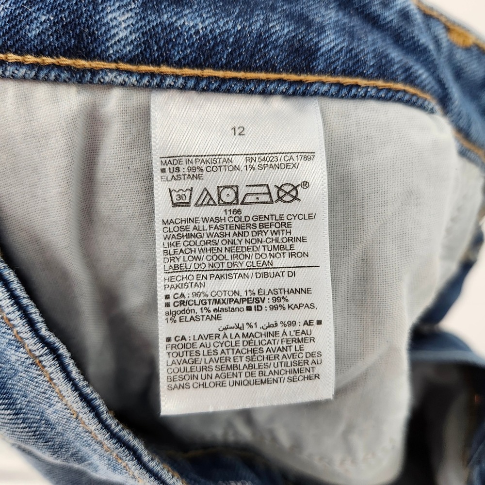 Old Navy Women OG Straight Jeans Size 12 Medium Wash Denim High Rise Button Fly - Picture 6 of 7